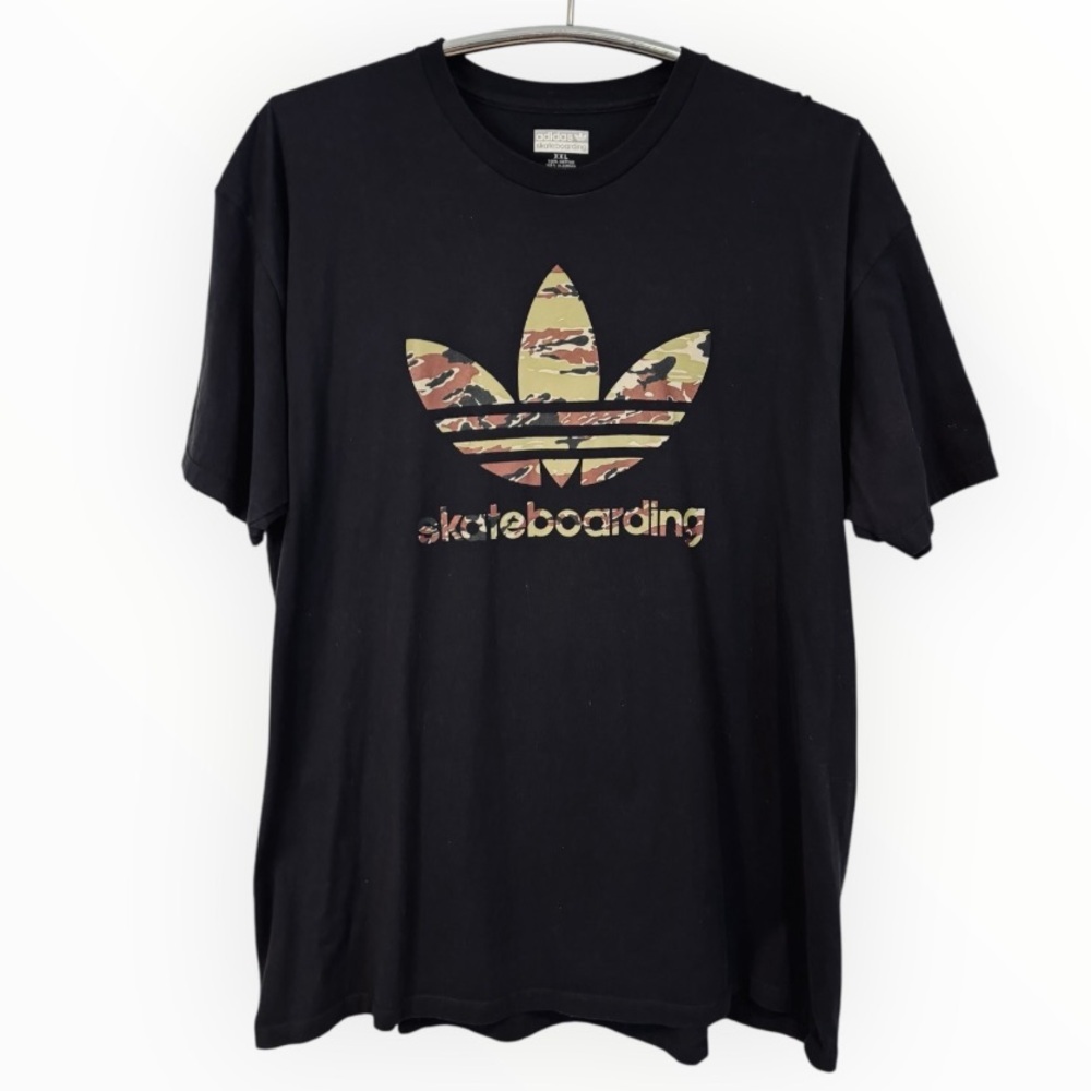 Adidas Clima 3.0 Skateboarding Men’s Black T-Shirt with Camouflage Trefoil Logo